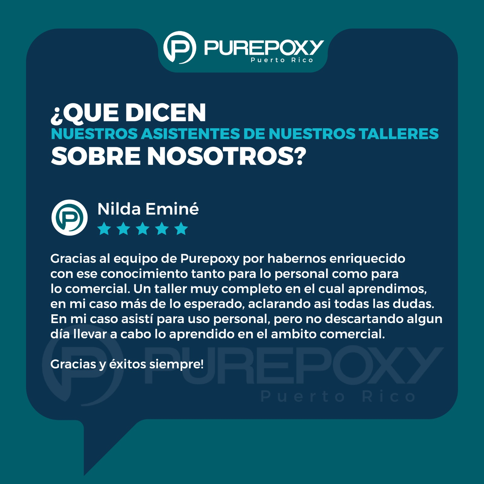 Testimonio de estudiante PurEpoxy 4